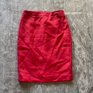 Red Wool Pencil Skirt